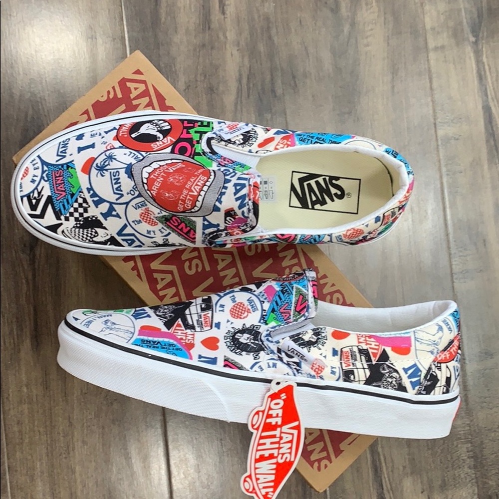Vans WMNS Classic Slip-On Vans Mash Up Sticker Sneakers - Picture 14 of 16